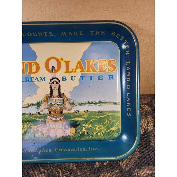 Vintage Retired Logo Land O' Lakes Serving Tray - Picture 5 of 9